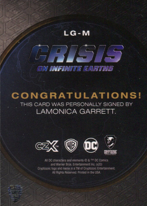 CZX Crisis Infinite Earths Lamonica Garrett Monitor Autograph Card LG-M 059/200   - TvMovieCards.com