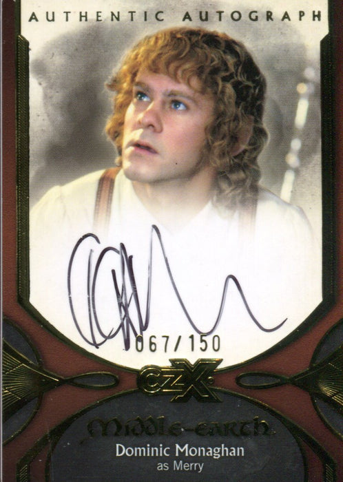 CZX Middle Earth Dominic Monaghan as Merry Autograph Card DM-M2 #067/150   - TvMovieCards.com