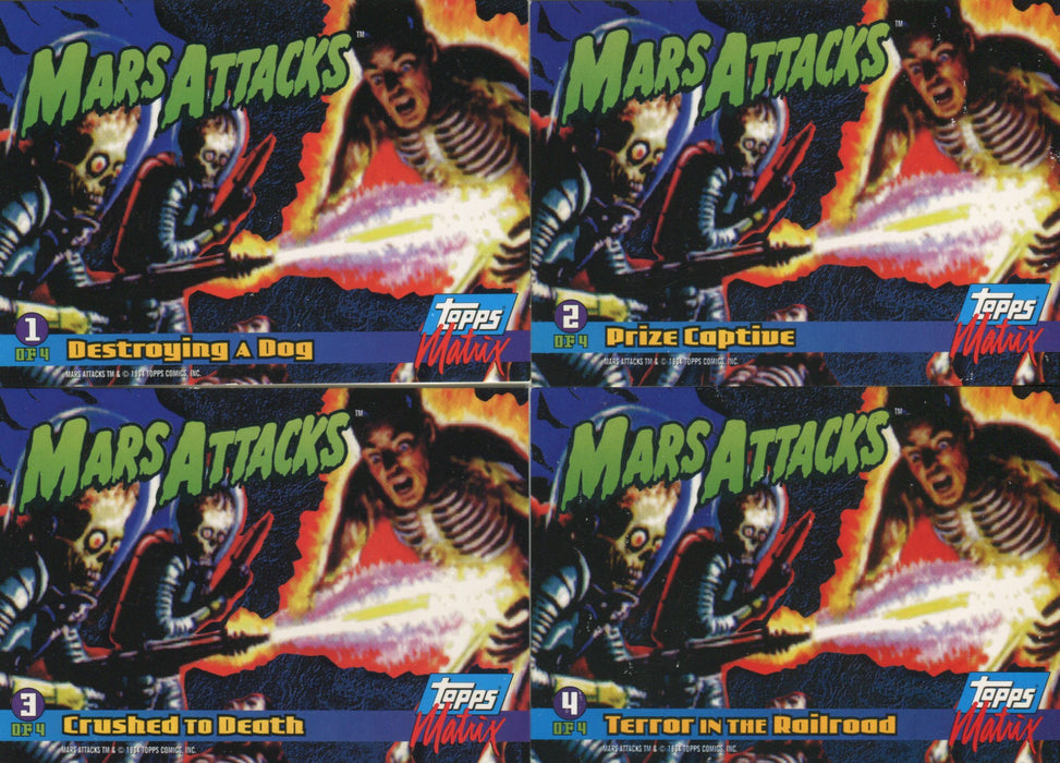 Mars Attacks Archives 1994 Matrix Foil Chase Card Set 1 thru 4   - TvMovieCards.com