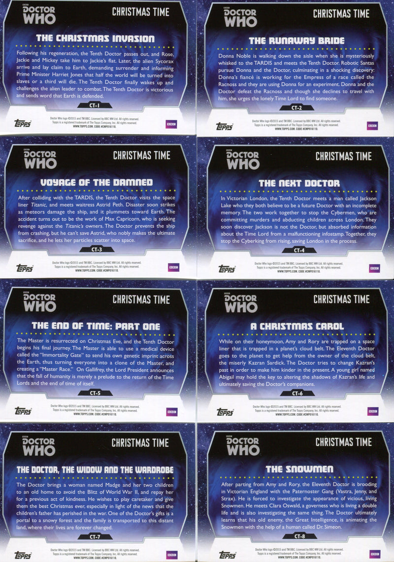Doctor Who 2015 Topps Christmas Time Chase Card Set CT-1 thru CT-10   - TvMovieCards.com