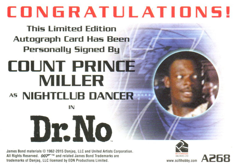 James Bond Classics 2016 Count Prince Miller Autograph Card A268   - TvMovieCards.com