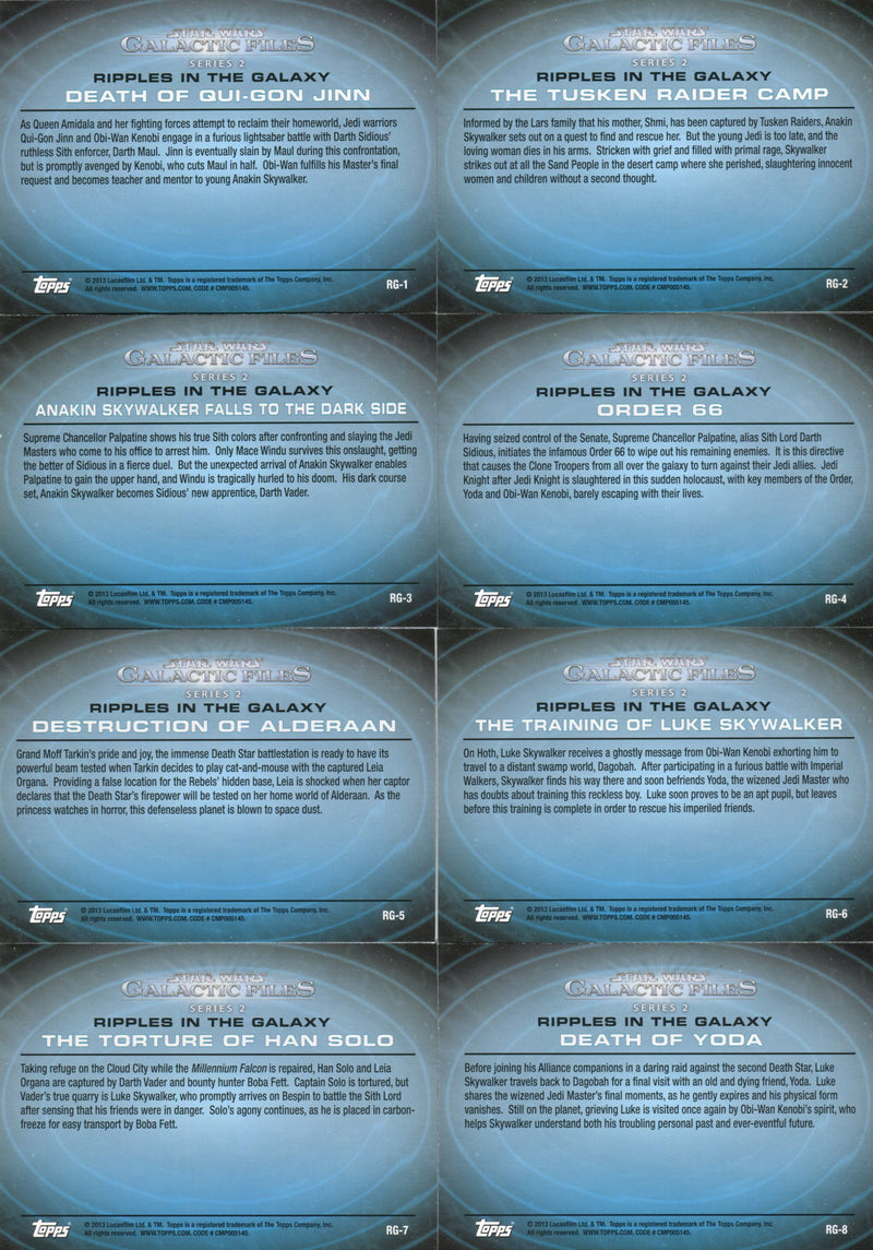 Star Wars Galactic Files Series 2 Ripple in the Galaxy Chase Card Set RG1 thru R - TvMovieCards.com