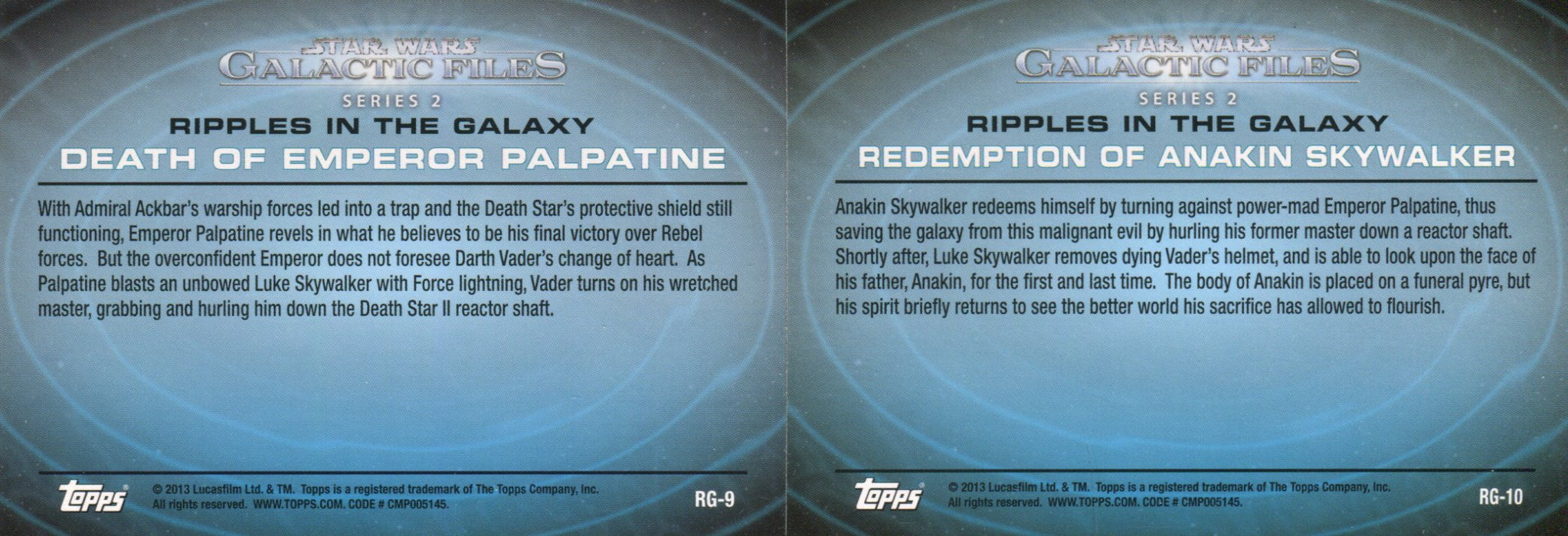 Star Wars Galactic Files Series 2 Ripple in the Galaxy Chase Card Set RG1 thru RG10   - TvMovieCards.com