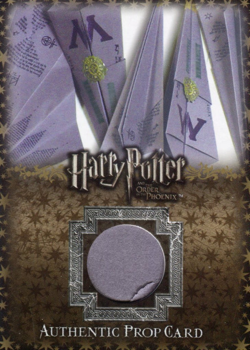 Harry Potter Order Phoenix Update Flying Memos Prop Card P2 HP #259/435   - TvMovieCards.com