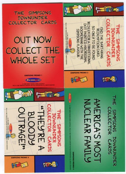 1996 The Simpsons Down Under Base Promo Card Set Promo 1 2 3 4 Tempo   - TvMovieCards.com