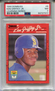 1990 Donruss Learning Series Baseball Card #8 Ken Griffey Jr Graded PSA 7 NM   - TvMovieCards.com