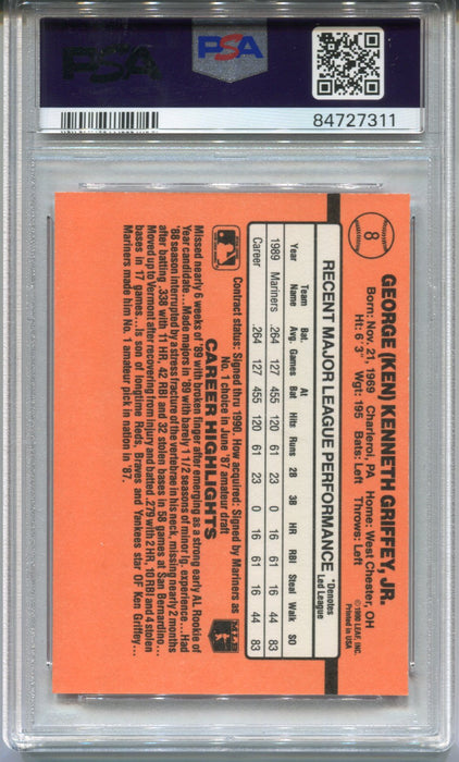 1990 Donruss Learning Series Baseball Card #8 Ken Griffey Jr Graded PSA 7 NM   - TvMovieCards.com