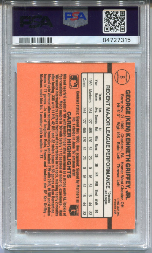 1990 Donruss Learning Series Baseball Card #8 Ken Griffey Jr Graded PSA 8 NM-MT   - TvMovieCards.com
