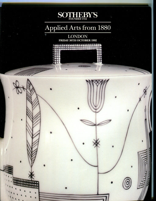 Sothebys Auction Catalog Oct 30 1992 Applied Arts from 1880   - TvMovieCards.com