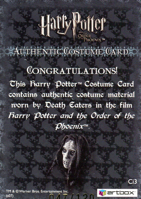 Harry Potter Order Phoenix Update Dealer Incentive Costume Card Ci3 HP #047/120   - TvMovieCards.com