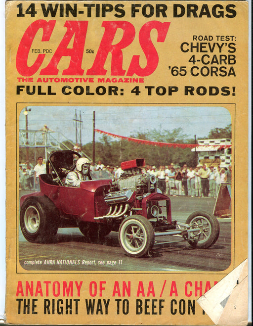 Feb 1965 Hi-Performance Cars Automotive Magazine - 14 Win Tips for Drags   - TvMovieCards.com