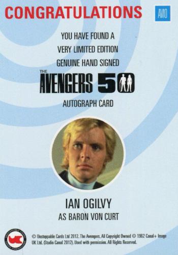 Avengers TV 50th Anniversary Ian Ogilvy as Baron Von Curt Autograph Card AVIO   - TvMovieCards.com