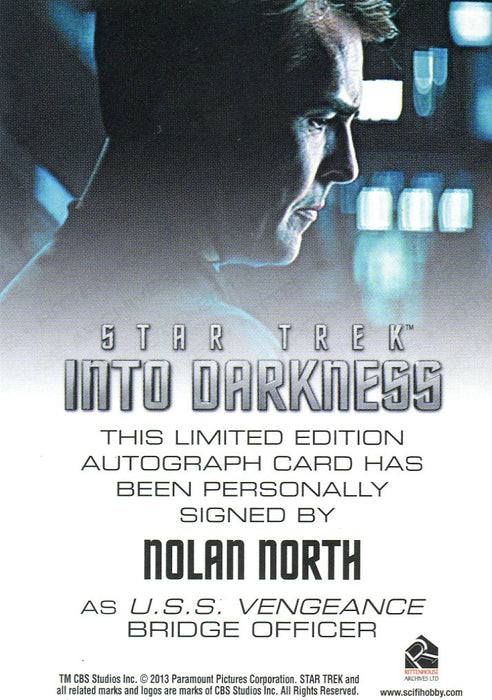 STAR TREK Movie Into Darkness 2014 Autograph Card Nolan North Bridge Officer   - TvMovieCards.com