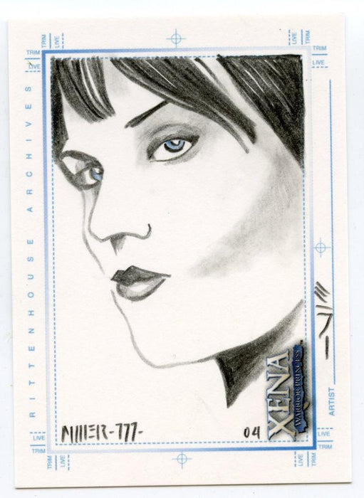 Xena Art & Images Sketch Card by Steven Miller Xena Side View   - TvMovieCards.com