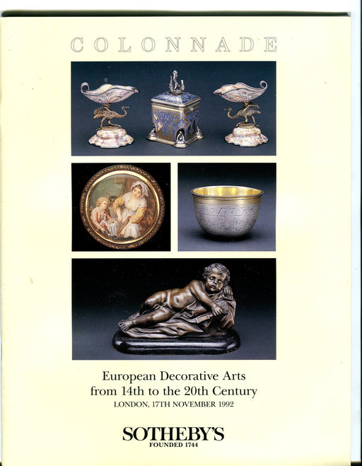 Sothebys Auction Catalog Oct 17 1992 European Decorative Arts 14-20th Century   - TvMovieCards.com