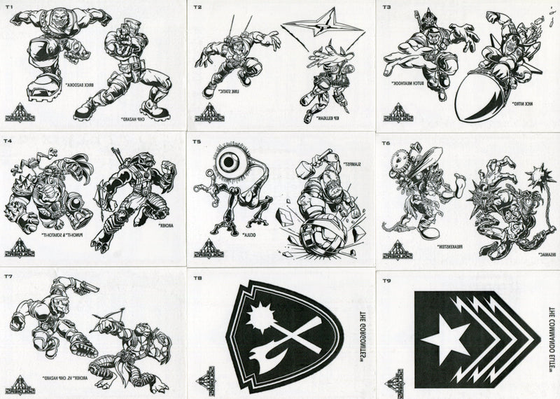 Small Soldiers Movie Tattoo Chase Card Set 9 Tattoos Inkworks 1998   - TvMovieCards.com