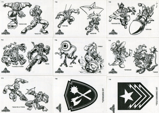 Small Soldiers Movie Tattoo Chase Card Set 9 Tattoos Inkworks 1998   - TvMovieCards.com