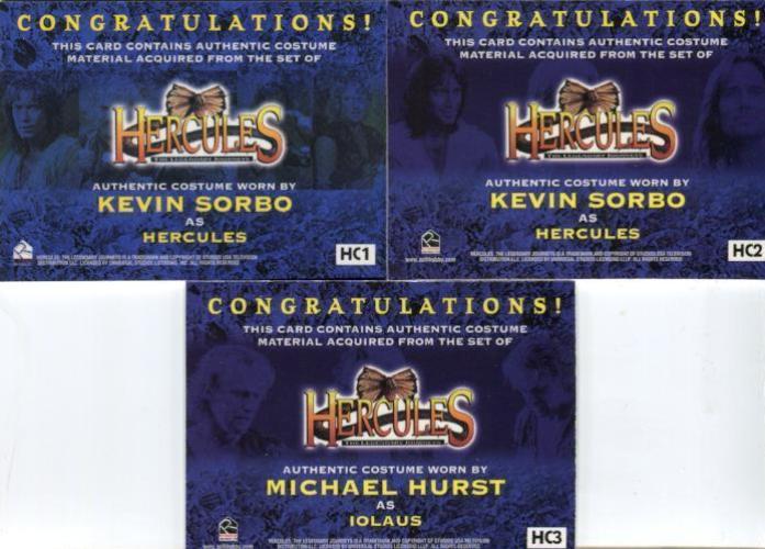 Hercules The Complete Journeys Expansion Costume Card Set HC1 thru HC3   - TvMovieCards.com