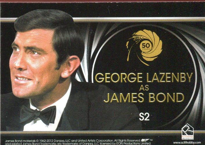 James Bond 50th Anniversary Series One George Lazenby Shadowbox Chase Card S2   - TvMovieCards.com