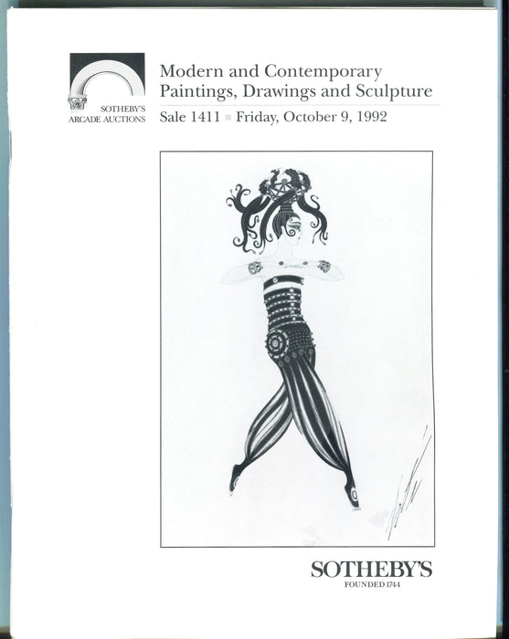 Sothebys Auction Catalog Oct 9 1992 Modern & Contemporary Paintings Drawings   - TvMovieCards.com