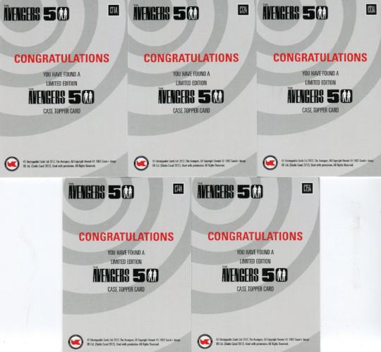 Avengers TV 50th Anniversary Case Topper Card Set 5 Cards   - TvMovieCards.com