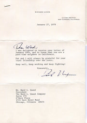Original Signature Letter President Richard Nixon January 27, 1978   - TvMovieCards.com