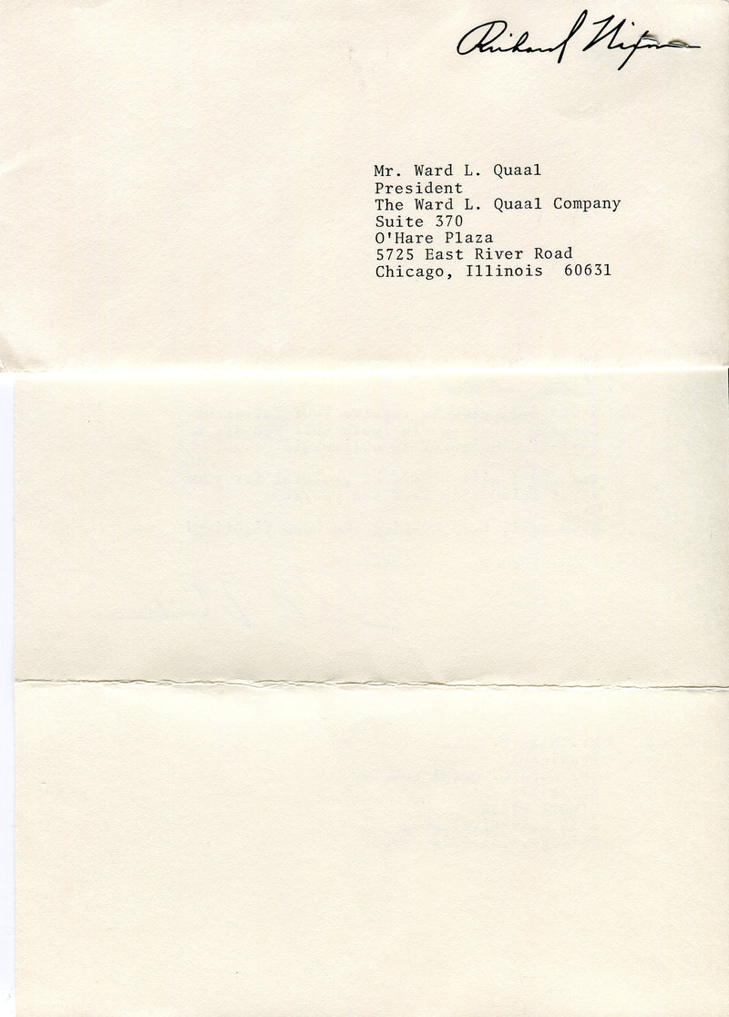 Original Signature Letter President Richard Nixon January 27, 1978   - TvMovieCards.com