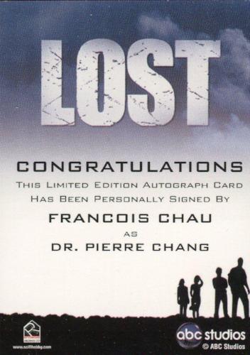 Lost Seasons 1-5 Francois Chau as Dr. Pierre Chang Autograph Card   - TvMovieCards.com