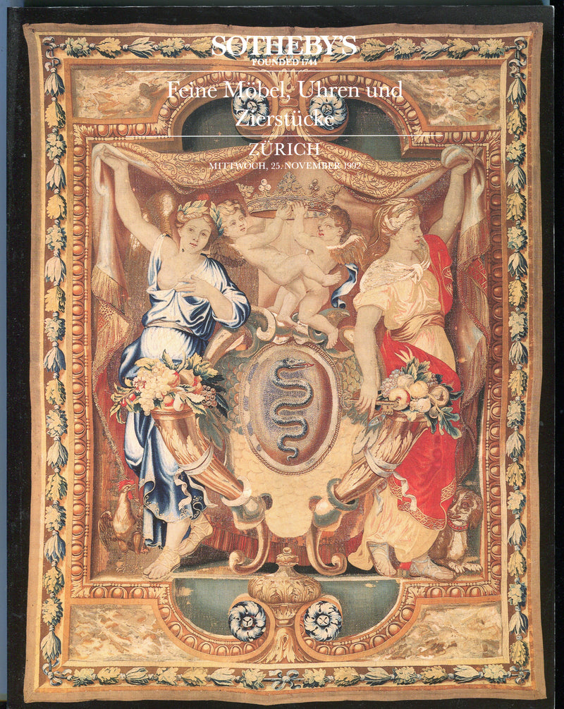 Sothebys Auction Catalog Nov 25 1992 Feine Mobel, Uhren and Zierstucke   - TvMovieCards.com