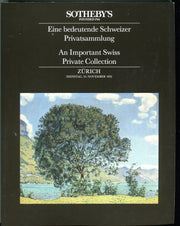Sothebys Auction Catalog Nov 24 1992 An Important Swiss Private Collection   - TvMovieCards.com