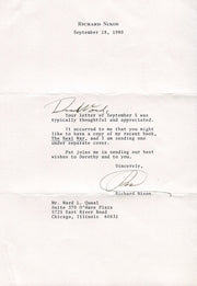 Original Signature Letter President Richard Nixon September 18, 1980   - TvMovieCards.com
