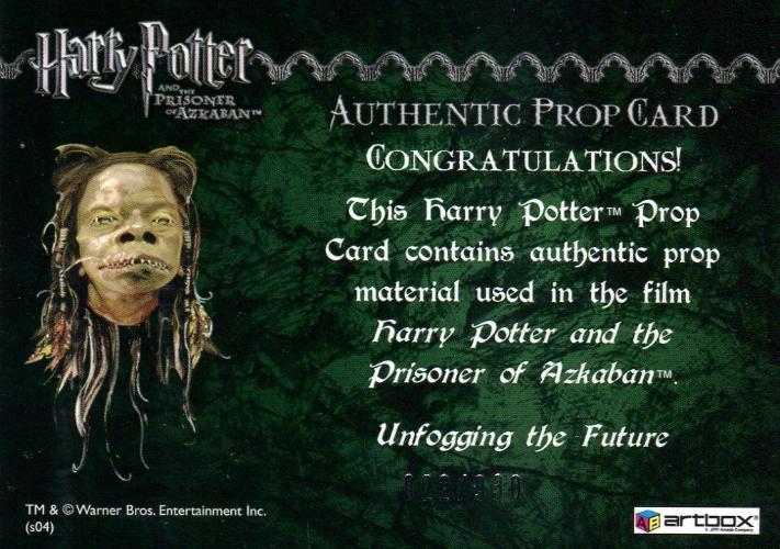 Harry Potter Prisoner Azkaban Update Unfogging Book Prop Card HP #822/930   - TvMovieCards.com