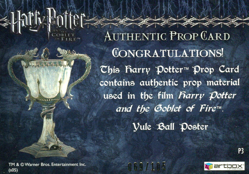 Harry Potter and the Goblet of Fire Yule Ball Poster Prop Card HP P3 #069/105   - TvMovieCards.com