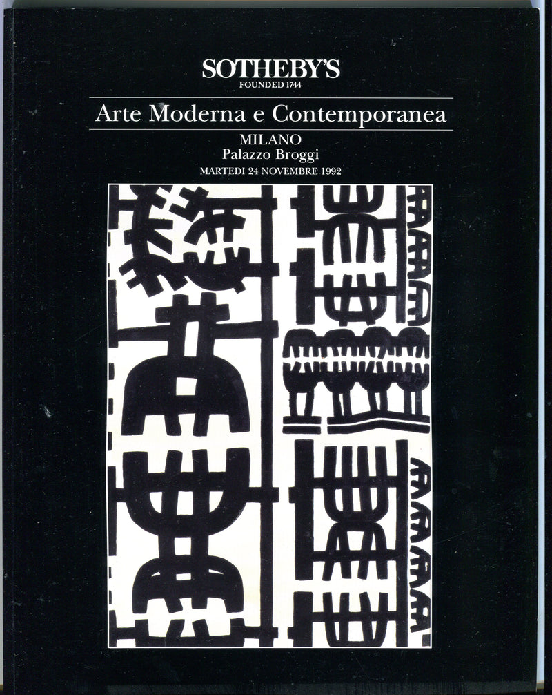 Sothebys Auction Catalog Nov 24 1992 Arte Moderna e Contemporanea   - TvMovieCards.com