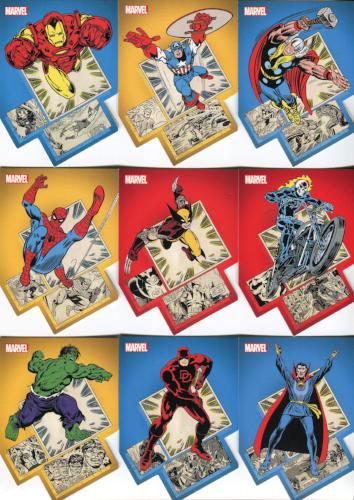 Marvel 75th Anniversary Die-Cut Hero Panel Bursts Chase Card Set PB1 thru PB9   - TvMovieCards.com