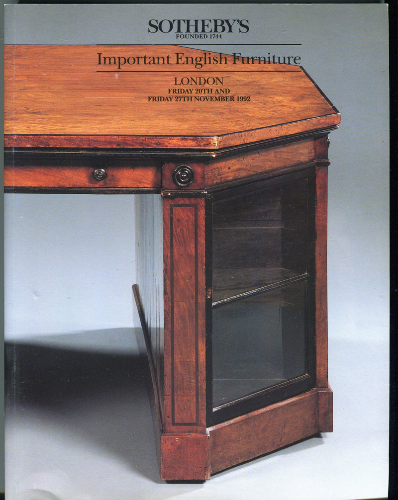 Sothebys Auction Catalog Nov 20 & 27 1992 Important English Furniture   - TvMovieCards.com