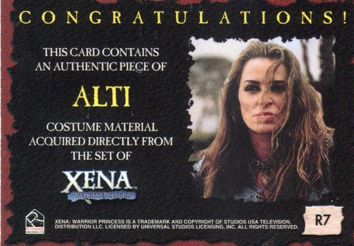Xena Season Six Alti Costume Card R7   - TvMovieCards.com