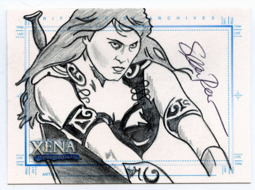 Xena Art & Images Sketch Card by Sean Pence Xena Arms Held Out   - TvMovieCards.com