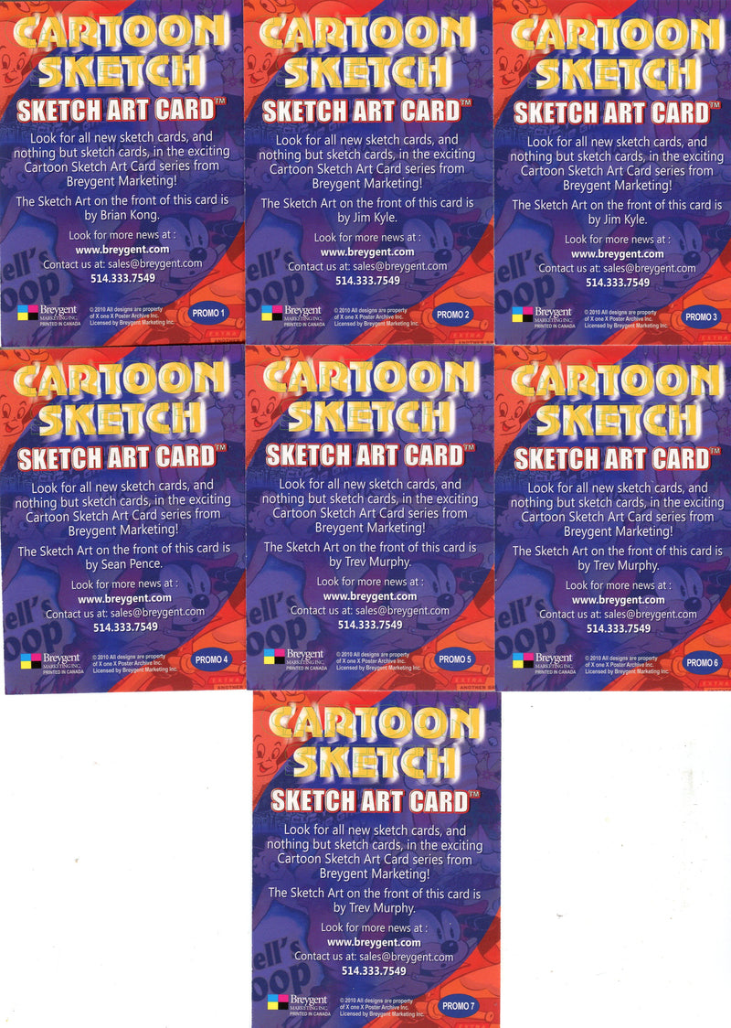 Cartoon Art Sketch Art Promo Card Set 7 Cards Breygent 2010   - TvMovieCards.com