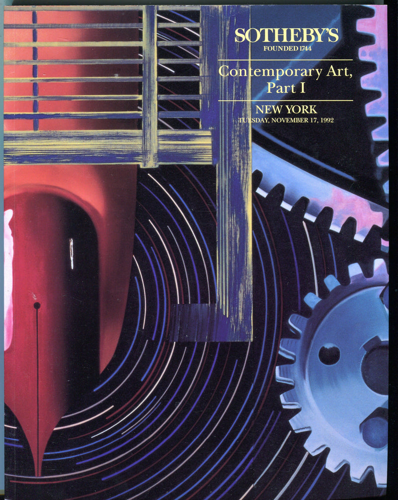 Sothebys Auction Catalog Nov 17 1992 Contemporary Art Part I   - TvMovieCards.com