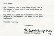 Original Signature Letter Vice President Hubert Humphrey December 16   - TvMovieCards.com