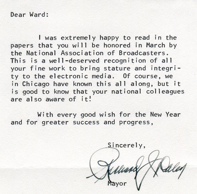Original Signature Letter Chicago Mayor Richard J. Daley January 18,   - TvMovieCards.com