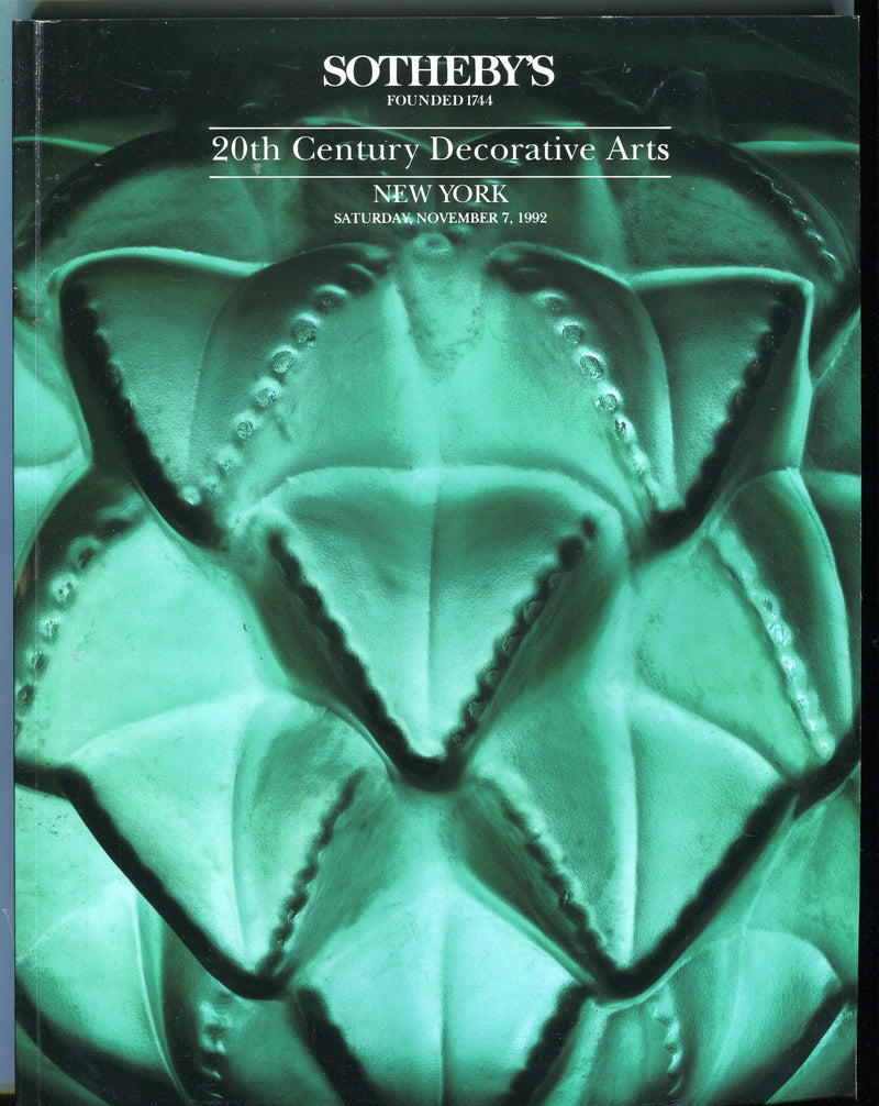 Sothebys Auction Catalog Nov 7 1992 20th Century Decorative Arts   - TvMovieCards.com
