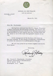 Original Signature Letter Chicago Mayor Richard J. Daley March 23, 1   - TvMovieCards.com