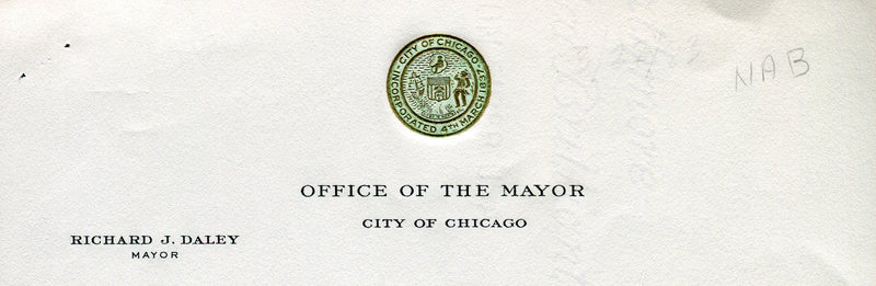 Original Signature Letter Chicago Mayor Richard J. Daley March 23, 1   - TvMovieCards.com