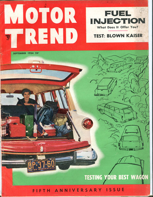 Sept 1954 Motor Trend Car Magazine - Testing Your Best Station Wagon   - TvMovieCards.com