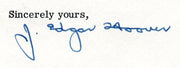 Original Signature Letter J. Edgar Hoover FBI Director August 21, 19   - TvMovieCards.com