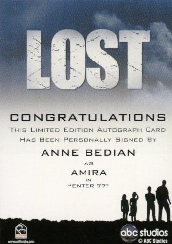 Lost Seasons 1-5 Anne Bedian as Amira Autograph Card   - TvMovieCards.com
