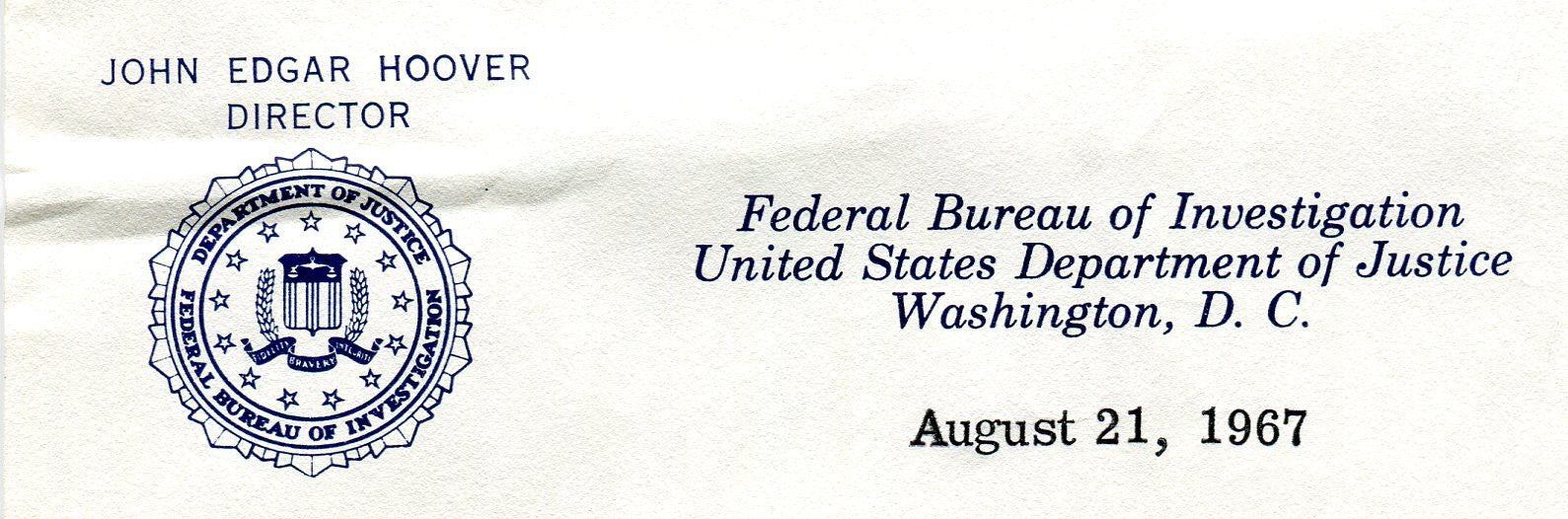 Original Signature Letter J. Edgar Hoover FBI Director August 21, 19   - TvMovieCards.com