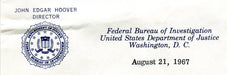 Original Signature Letter J. Edgar Hoover FBI Director August 21, 19   - TvMovieCards.com
